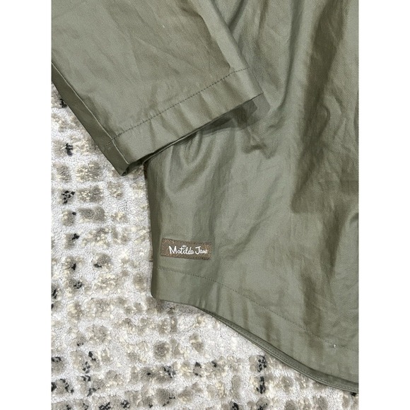 MATILDA JANE Skies Are Grey Raincoat Jacket Size Medium Olive Green Women Coat - Picture 6 of 9